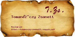 Tomanóczy Zsanett névjegykártya