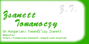 zsanett tomanoczy business card